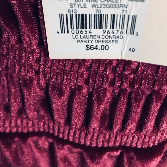 NWT LC Lauren Conrad Smoked Top Velvet Mini Dress - Picture 4 of 4